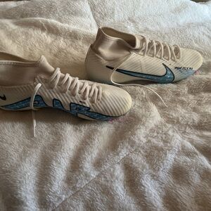 Nike Cream and Blue Soccer Cleats